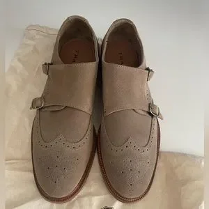 Trask men’s double monk strap suede dress shoe size 12. Brand new- never worn. Double Monk Strap Suede Shoes main image 3